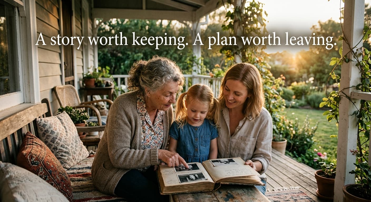 A story worth keeping. A plan worth leaving.